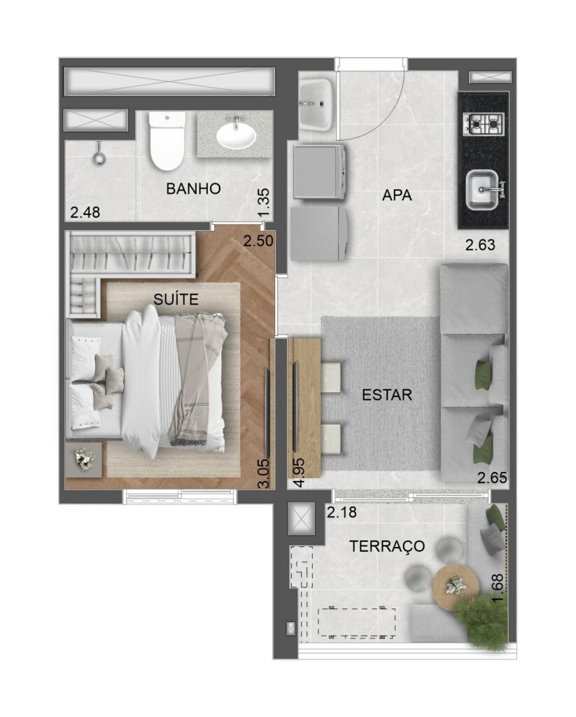 PLANTA STUDIO 32M²