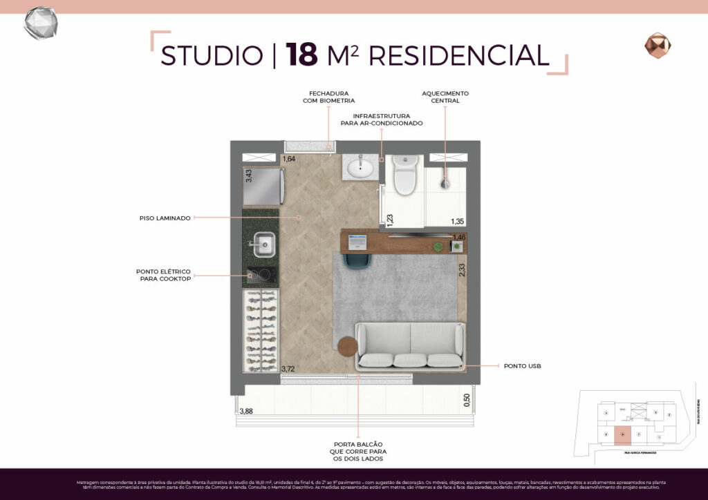 PLANTA 18 M² RESIDENCIAL