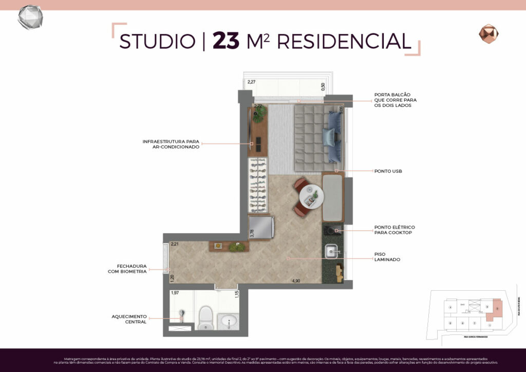 PLANTA 23 M² RESIDENCIAL